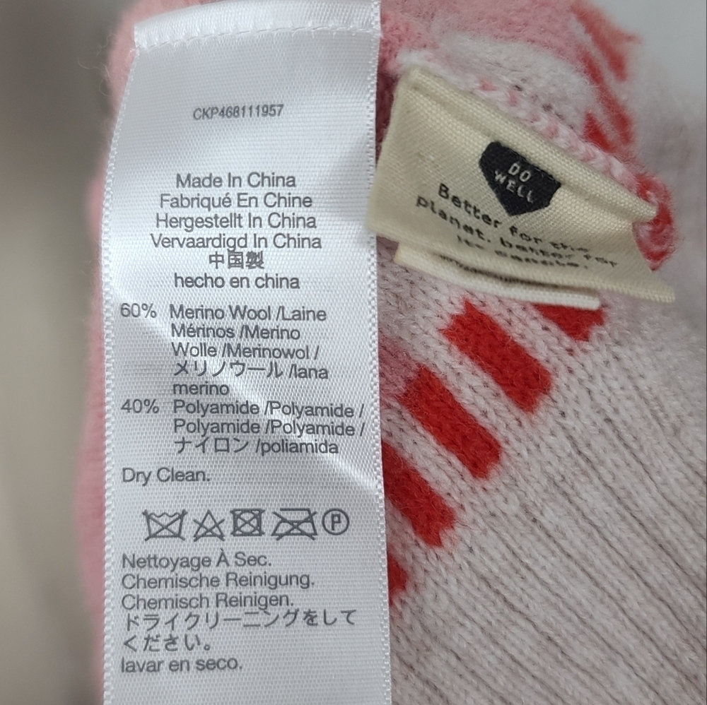 Madewell Mayer Fair Isle Merino Wool Blend Pink Sweater S - Picture 8 of 8